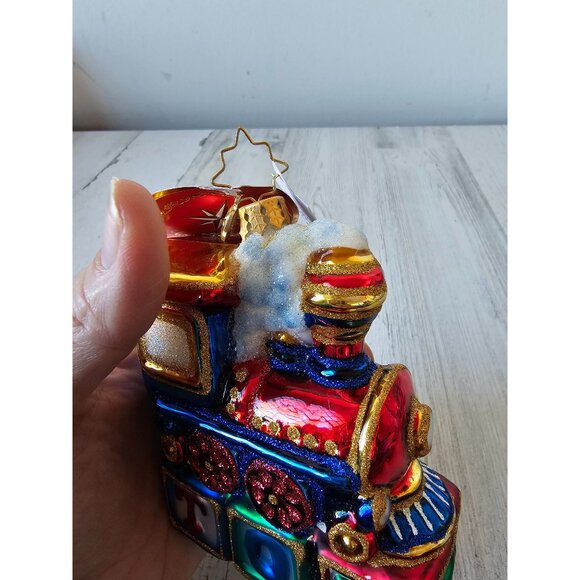 Radko choo choo cheer train locomotive toy caboose new Xmas tree ornament - Picture 12 of 14